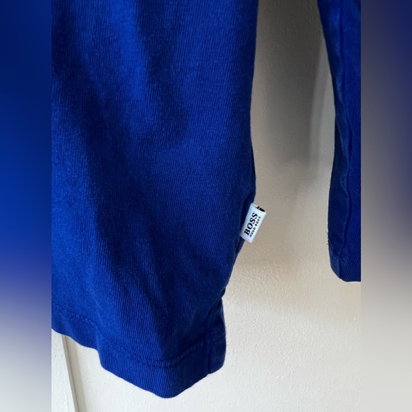Hugo Boss Boys Blue Collar Cotton Long Sleeve Shirt‎ Size 4 - Picture 4 of 12